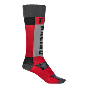 Fly Racing MX Socks Thick (Red/Grey)